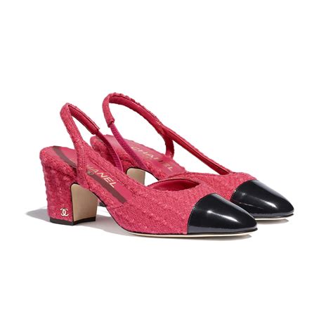 chanel tweed shoes pink|chanel classic slingback shoes.